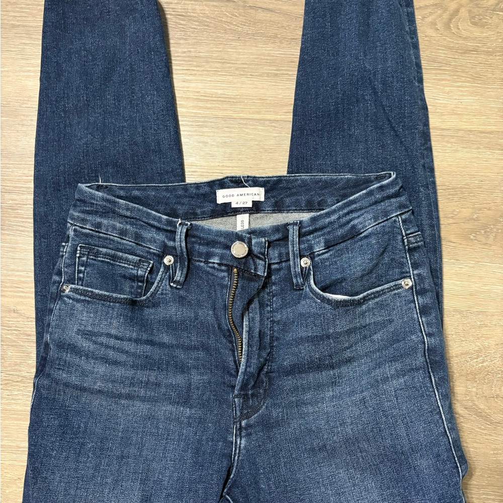 Good American Women's Skinny Jeans - Dark Blue